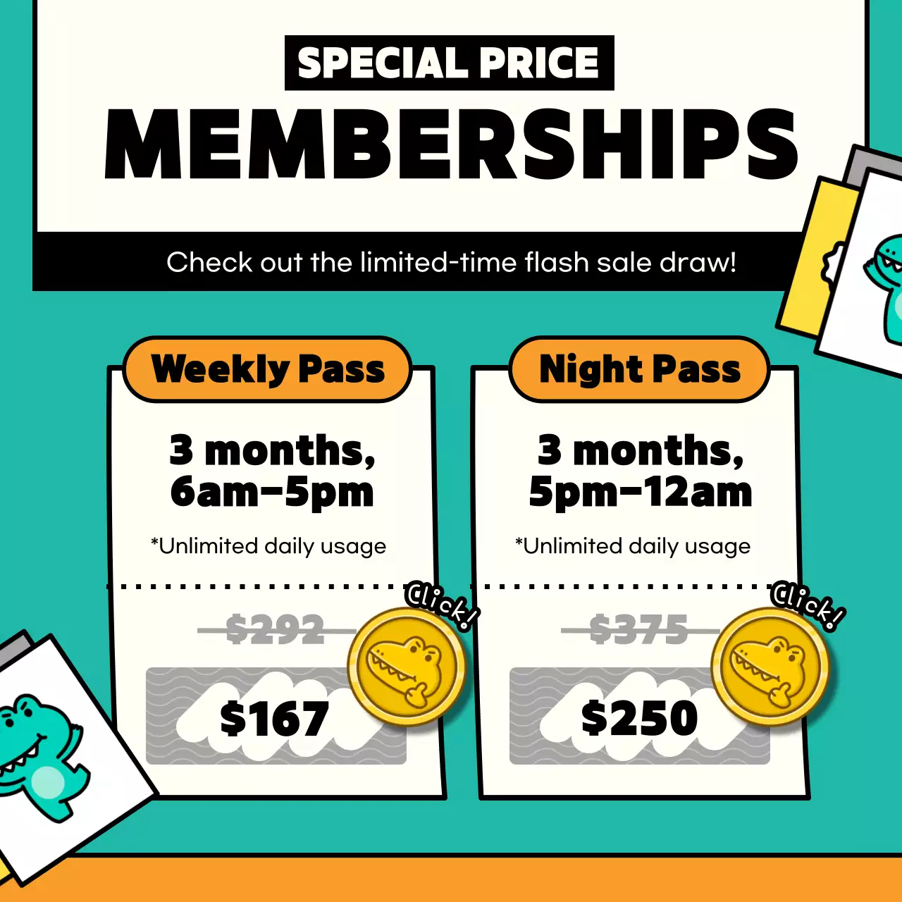 Teal Trendy Memberships Promotion Social Media Post