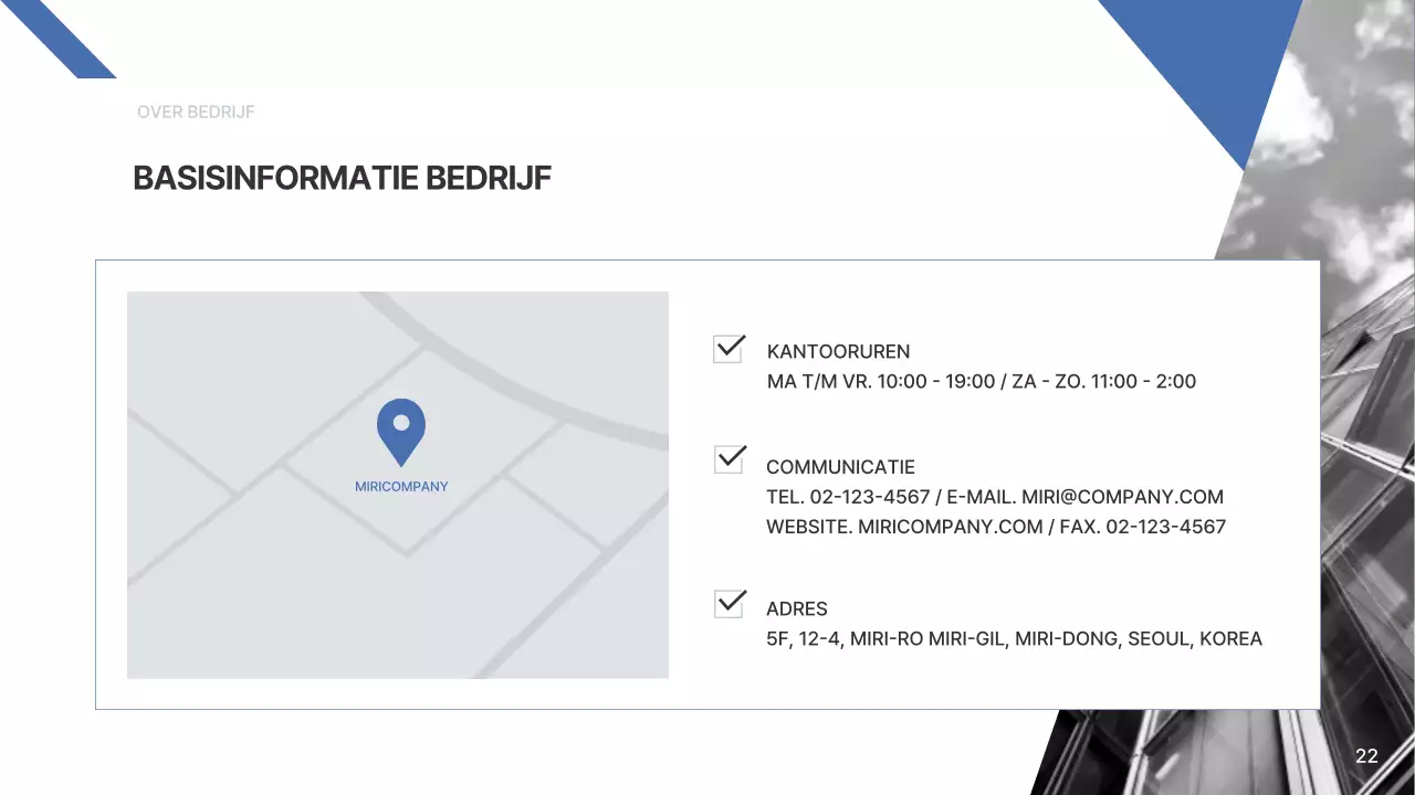 Een eenvoudig bedrijfsrapport in blauw en lichtblauw