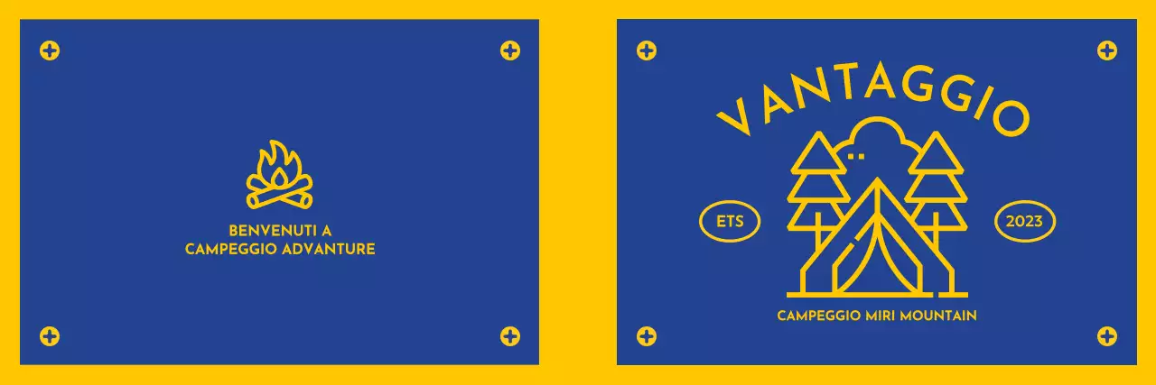 Progettare un campeggio con icone illustrate