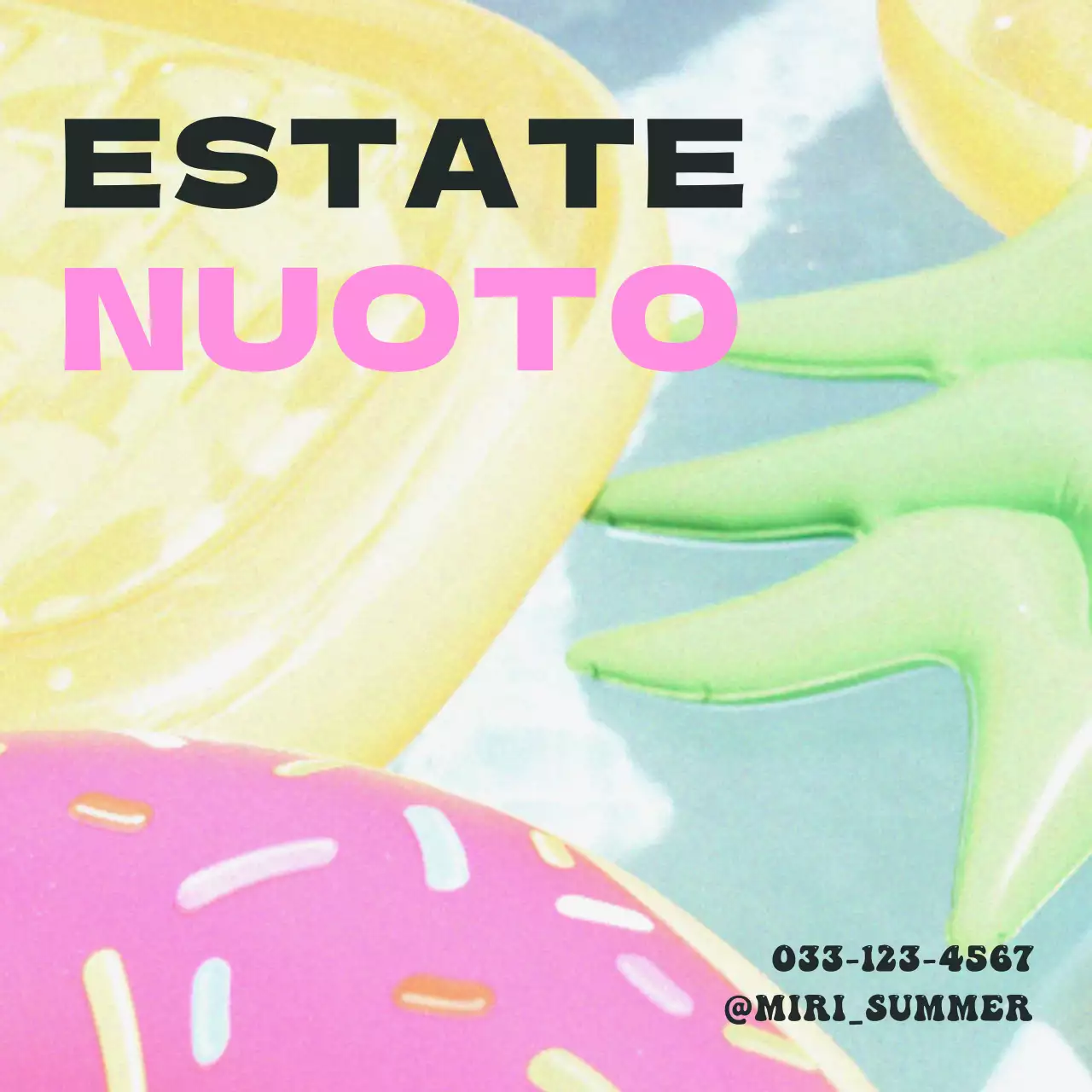 Semplice post di vacanza in piscina in giallo e nero