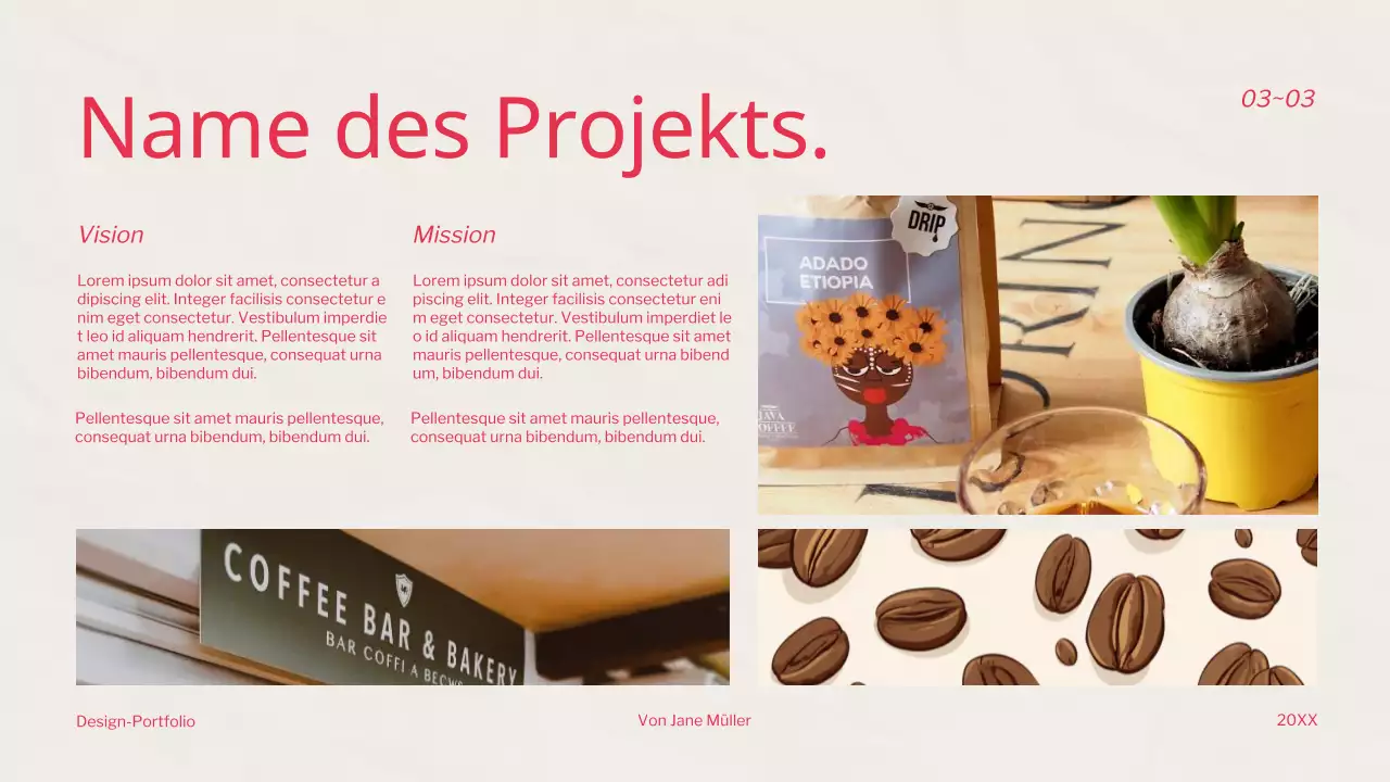 Rotes Trend-Grafikdesigner-Portfolio