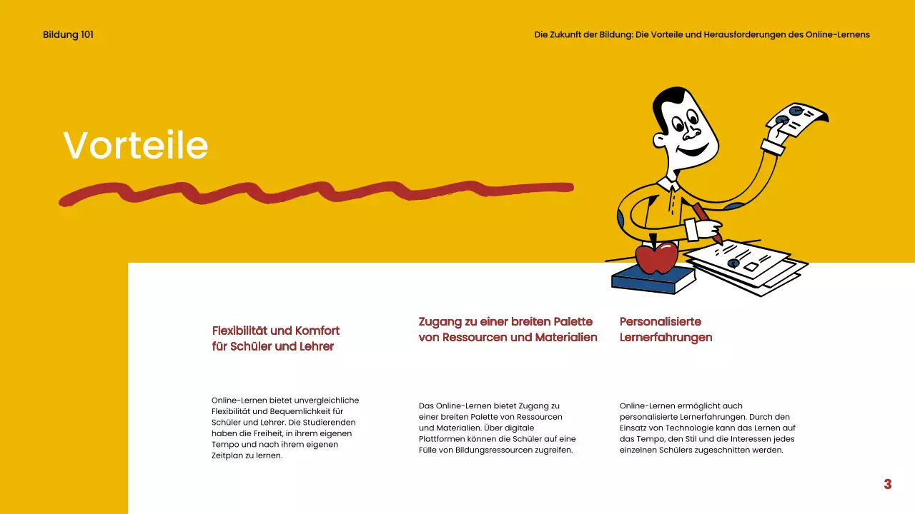 Blau und Rot Einfaches Online-Lernmaterial