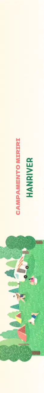 Un camping sentimental con un dibujo ilustrado de campistas