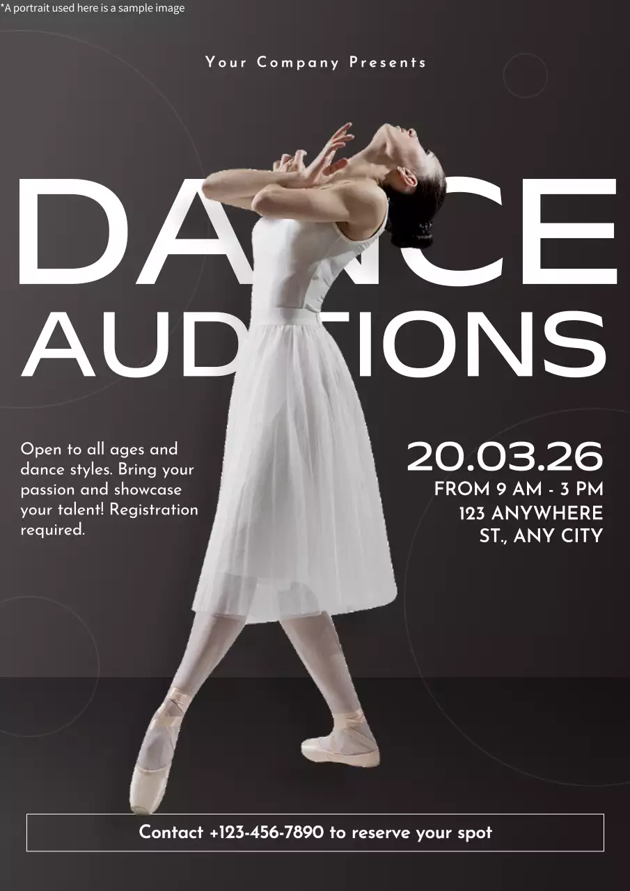 White Elegant Dance Event Poster