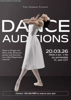 White Elegant Dance Event Poster