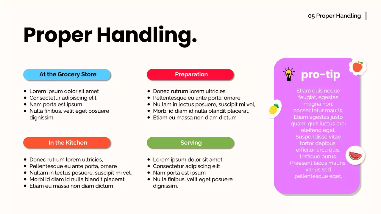 Colorful Trendy Fruit Guide Presentation