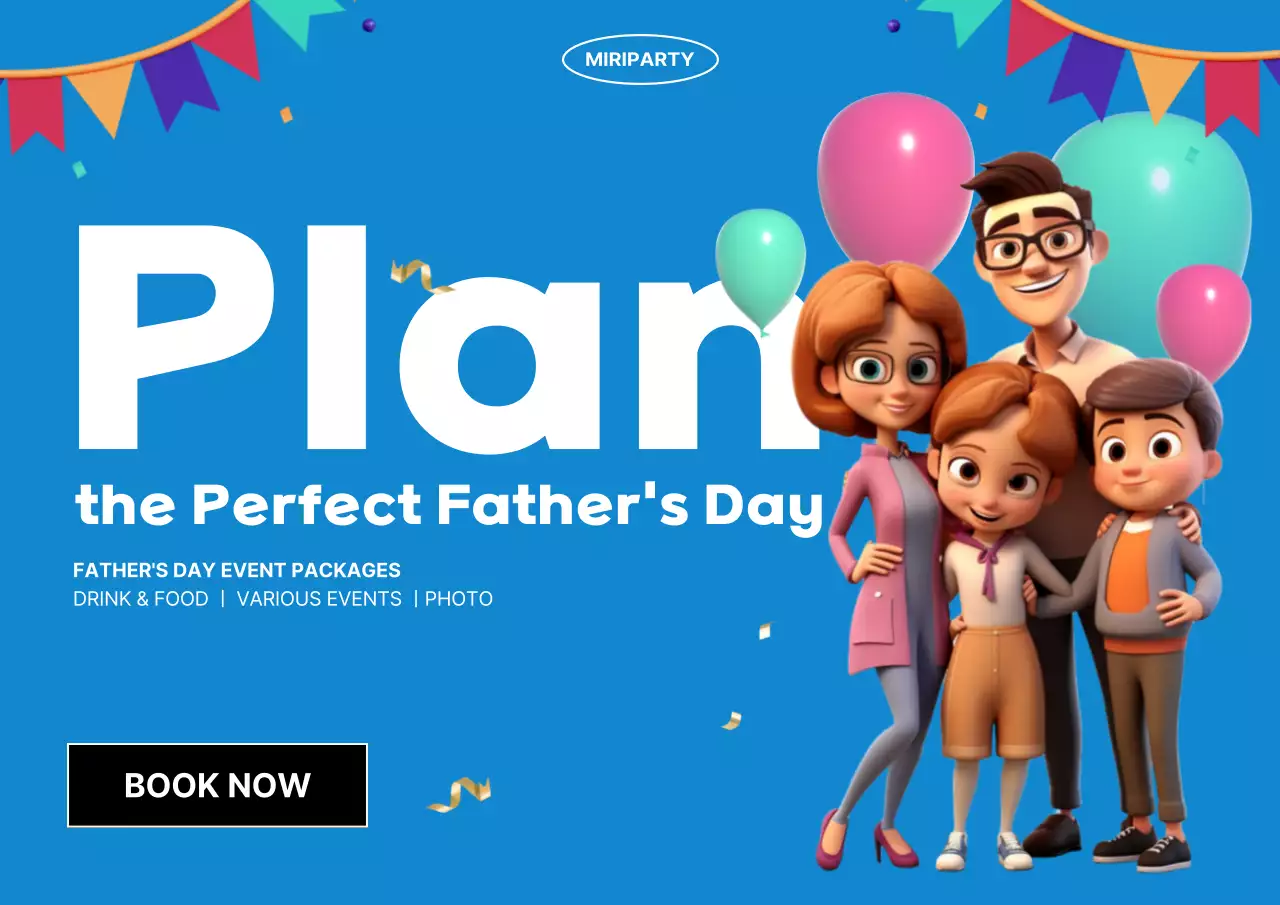 Blue Modern Family Event Promotion Poster