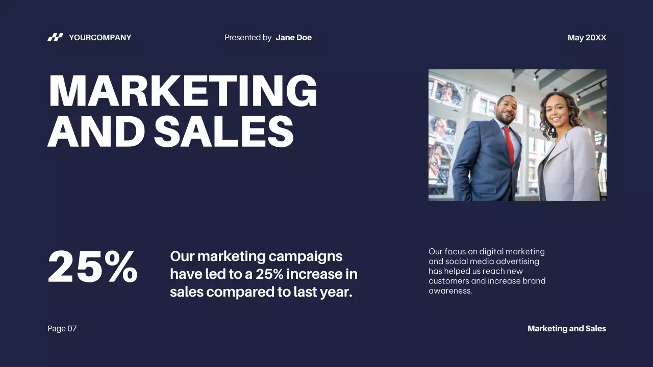 Black Professional Business Report Presentation