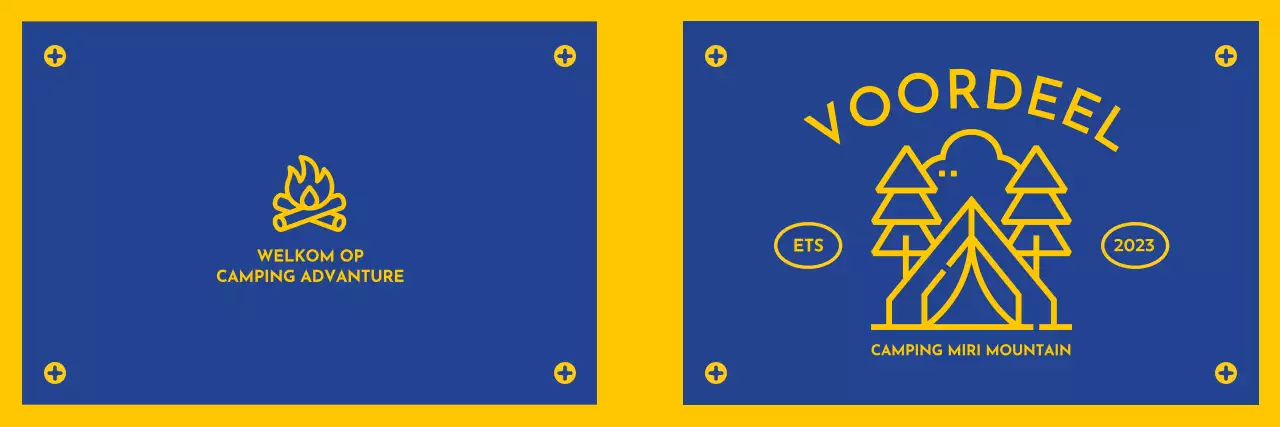 Een camping ontwerpen met geïllustreerde pictogrammen