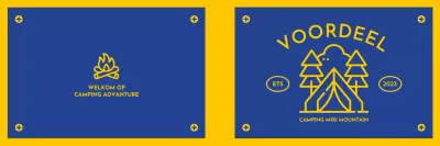 Een camping ontwerpen met geïllustreerde pictogrammen