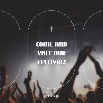 Black Trendy Festival Promotion Social Media Post