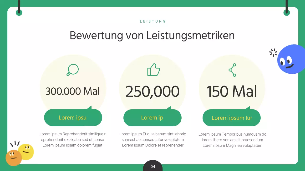 Ein grüner und gelber Bericht zur Analyse von Kinderinhalten