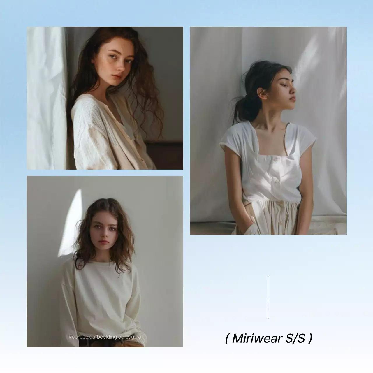 Promoot een trendy fashion fotolay-out in blauw en wit