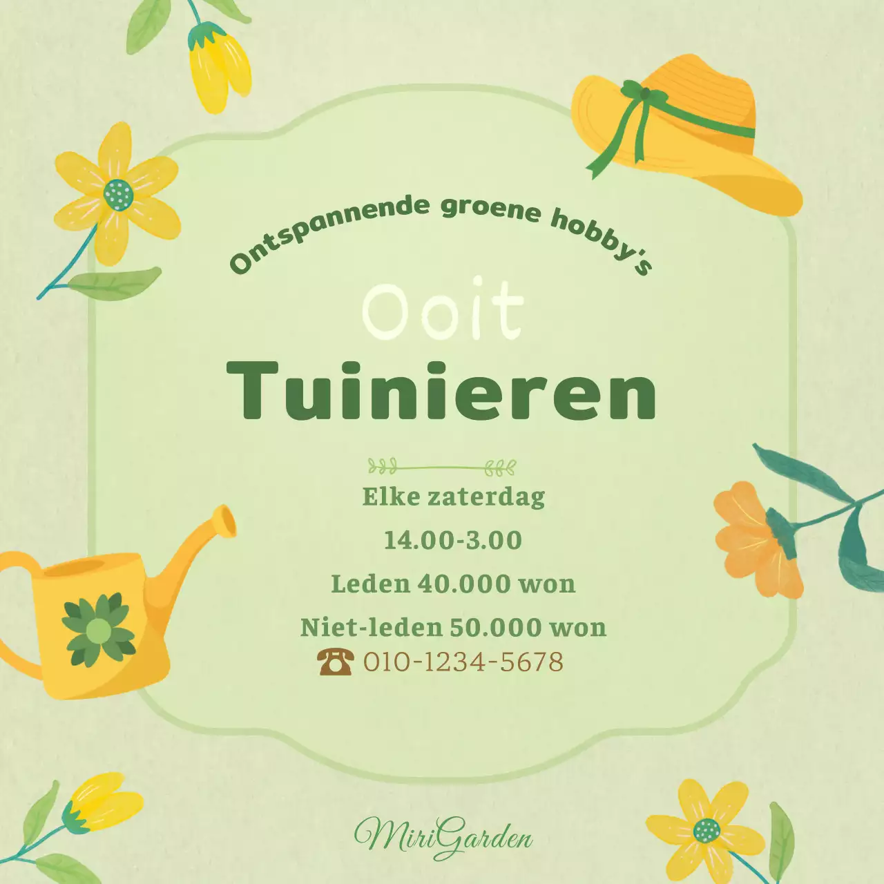 Promoot je groene en gele tuinierlessen