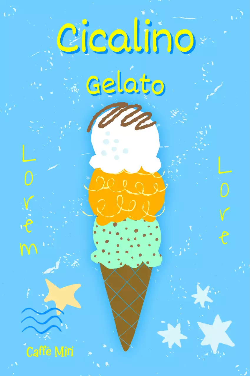 Segnaletica per gelati in riva al mare