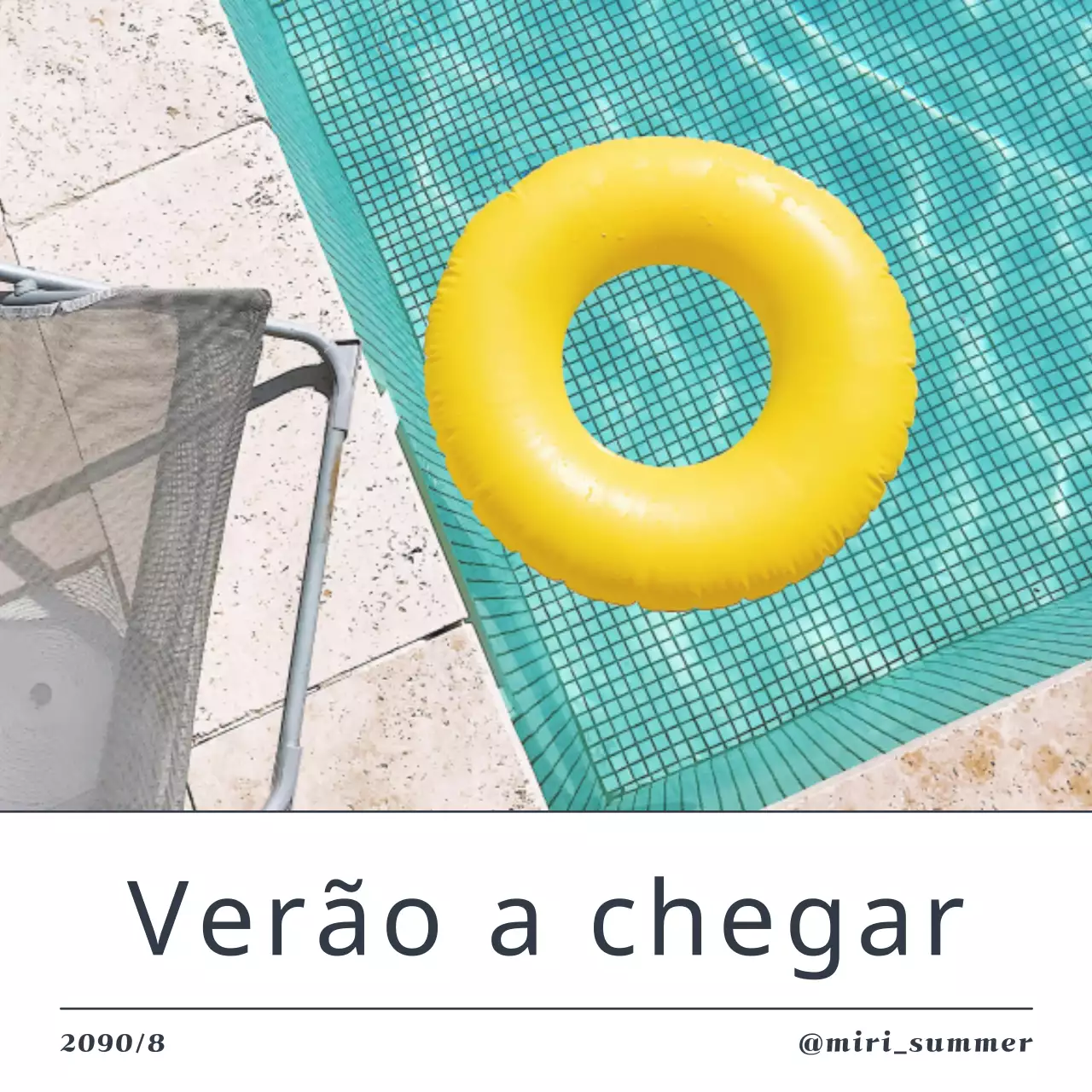 Festa moderna na piscina em azul e branco