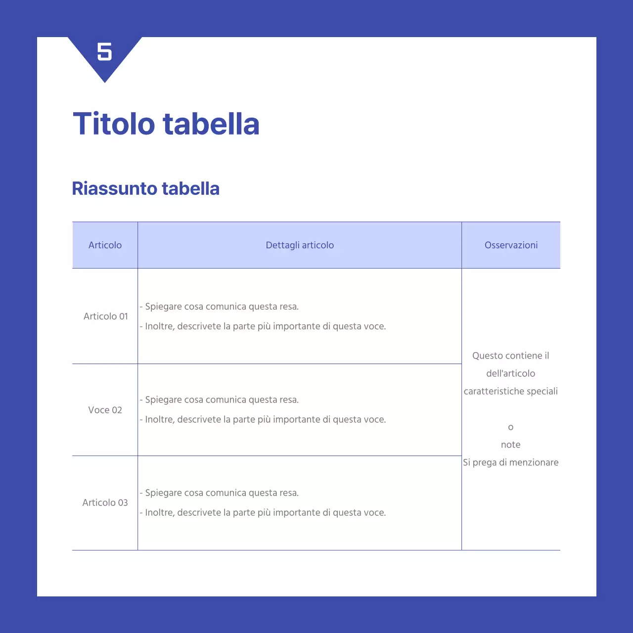 Un semplice rapporto di valutazione delle prestazioni aziendali in bianco e blu