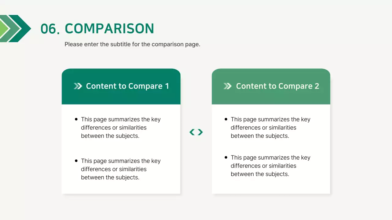 A simple corporate report in green