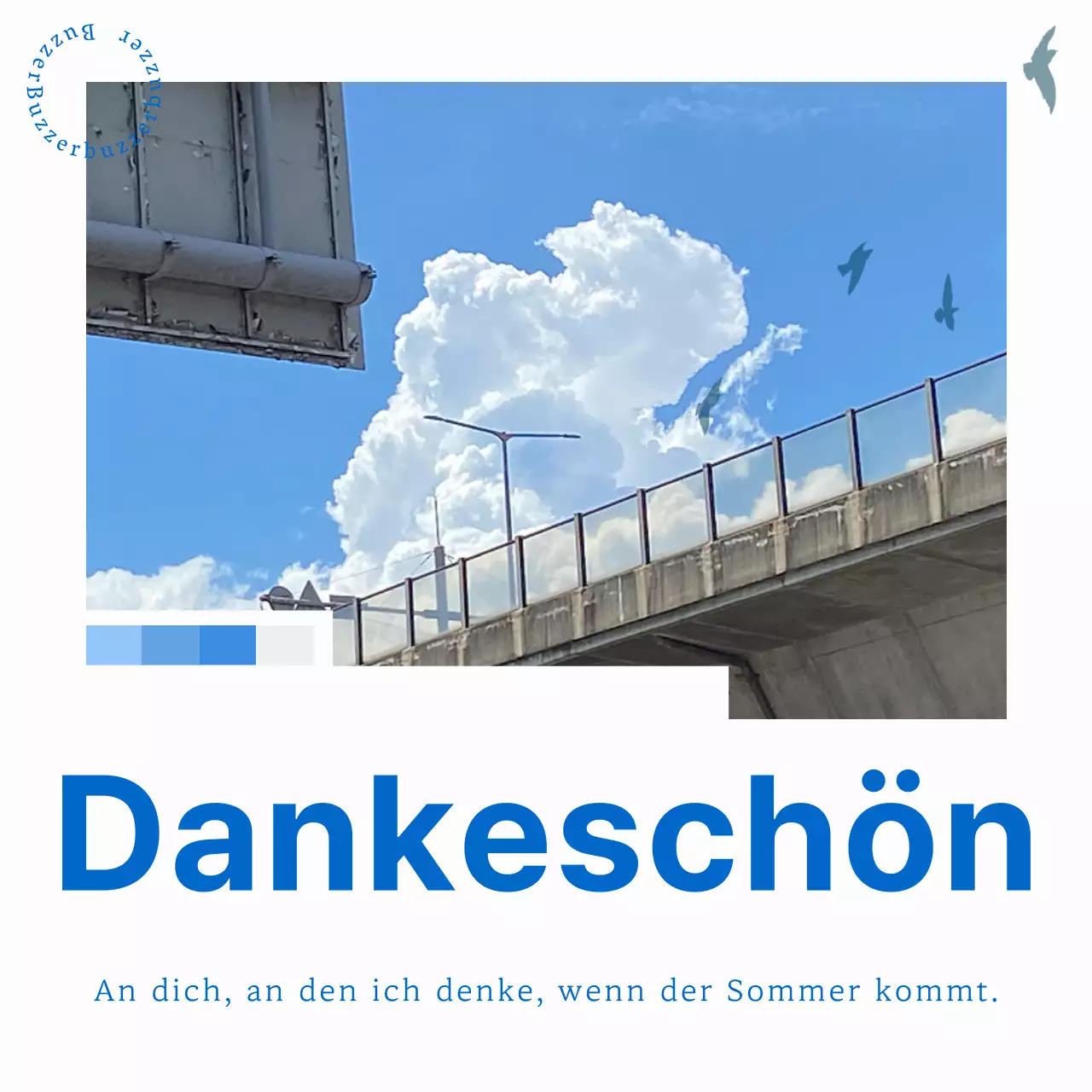 Eine einfache Sommerpost in Blau