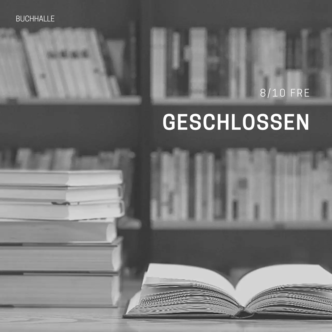 Minimalistische Buchhandlung Cafe Schließung Post in schwarz und weiß und schwarz und weiß