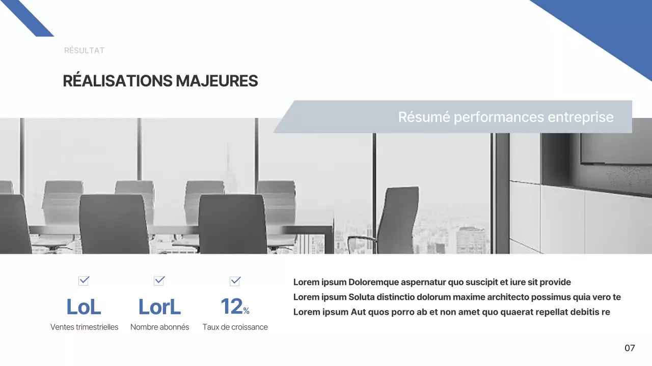 Un rapport d'entreprise simple en bleu et bleu clair