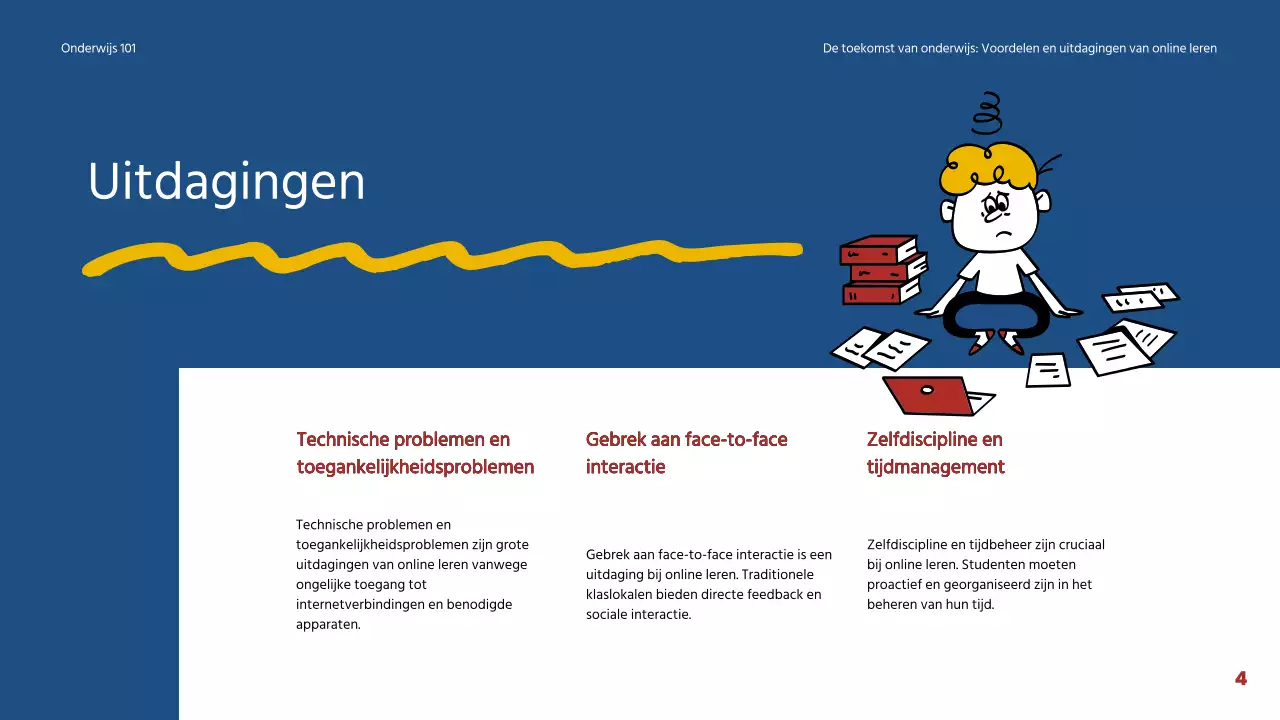 Blauw en rood eenvoudig online lesmateriaal