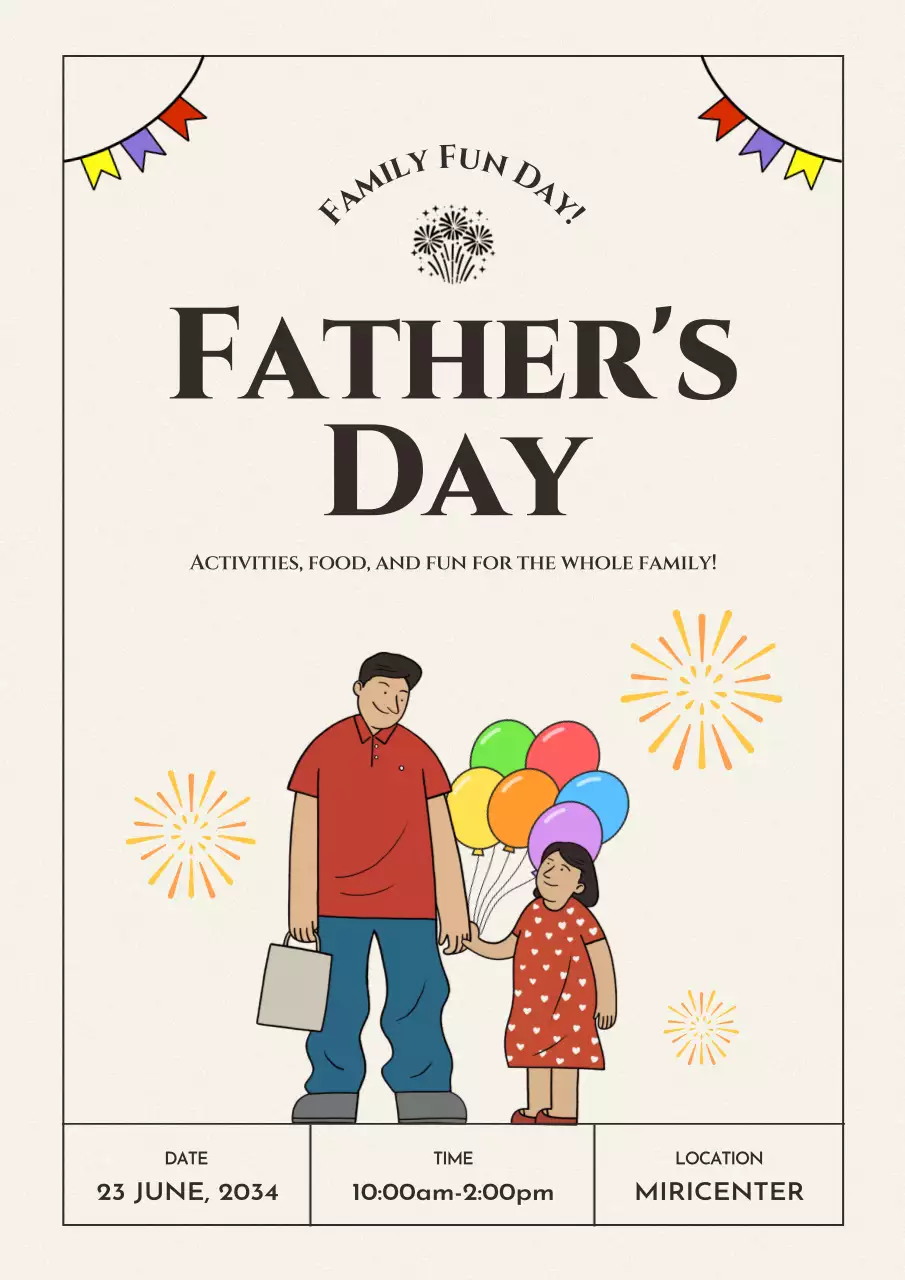 Beige Traditional Father's Day Event Poster