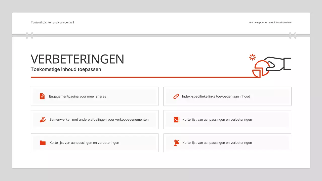 Een eenvoudig rapport voor inhoudsanalyse in rood en wit
