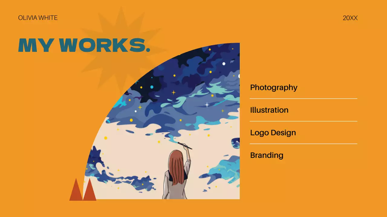 오렌지 모던 포트폴리오 문서 프레젠테이션