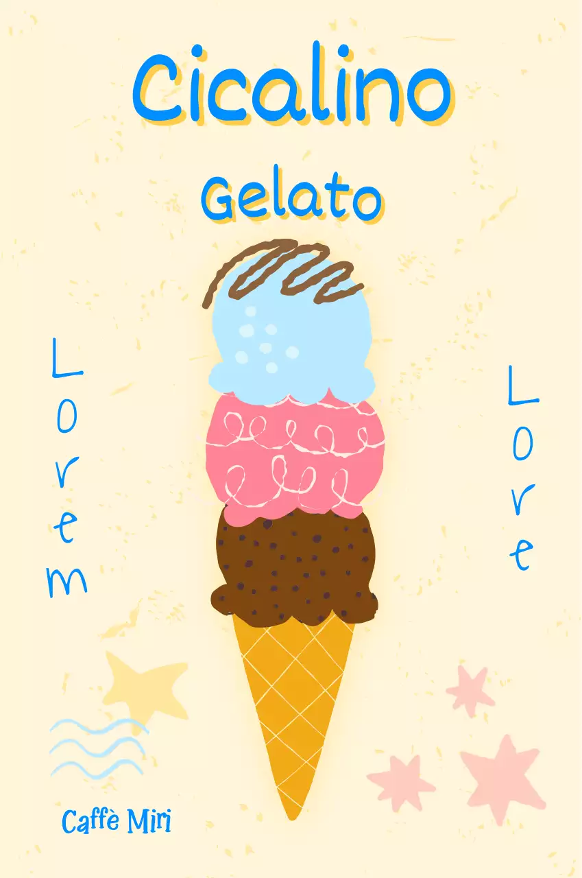 Segnaletica per gelati in riva al mare