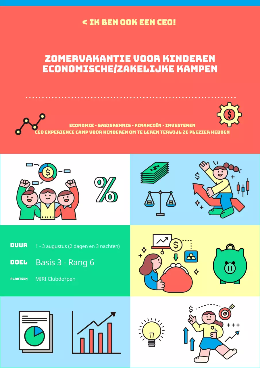 Promoot een kitscherig economisch kamp in geel en hot pink