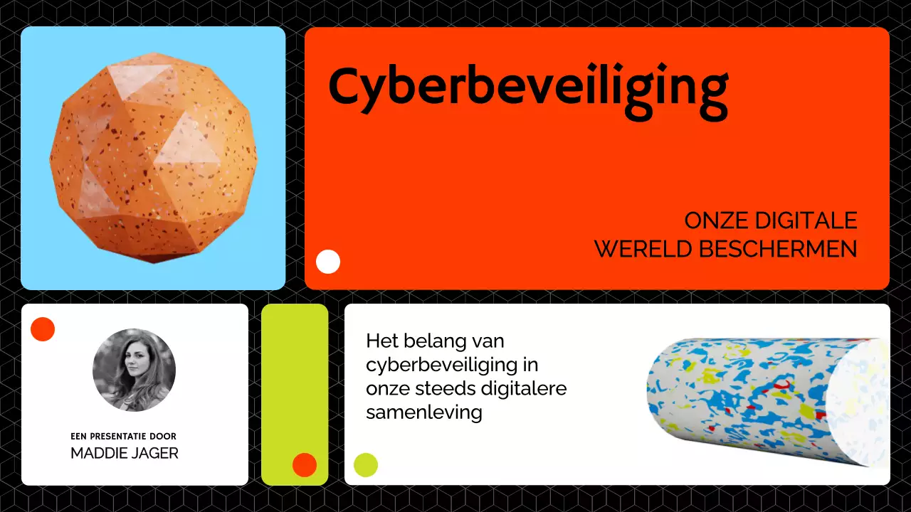 Red And Lime Modern Cybersecurity Lesmateriaal