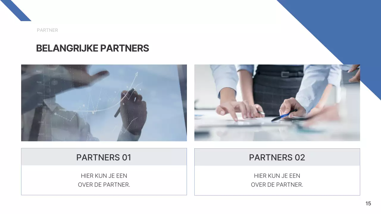 Een eenvoudig bedrijfsrapport in blauw en lichtblauw