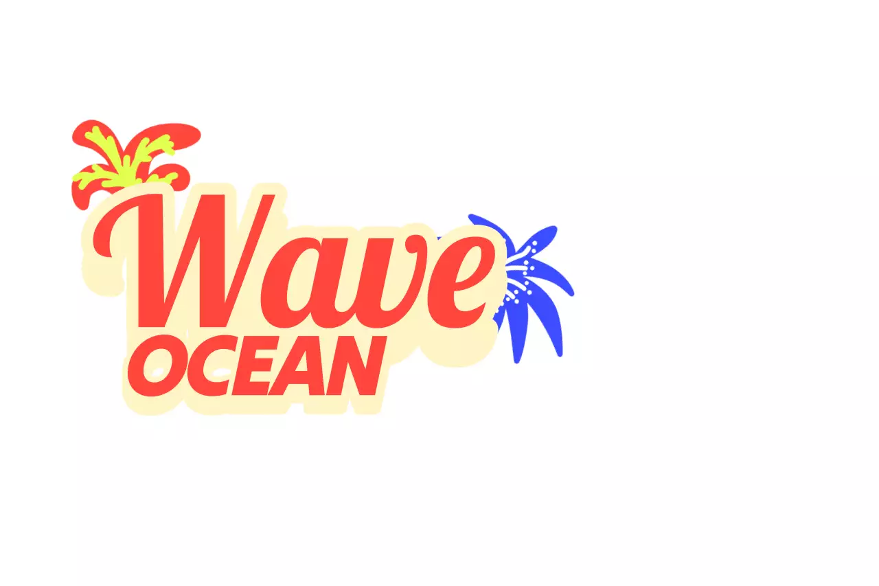 様々なカラーの英文タイポコンセプトのサーフィンサークル