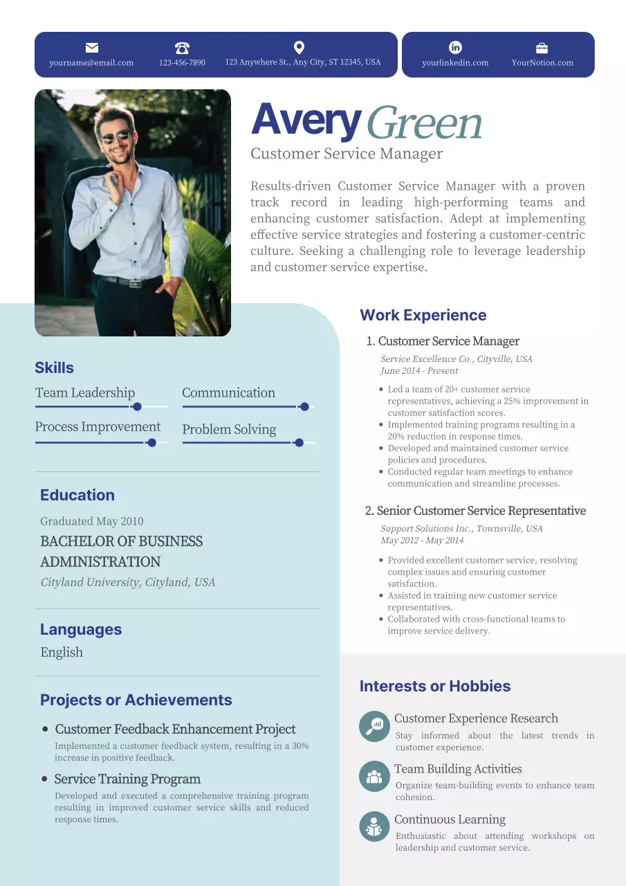 Blue Professional Resume Document