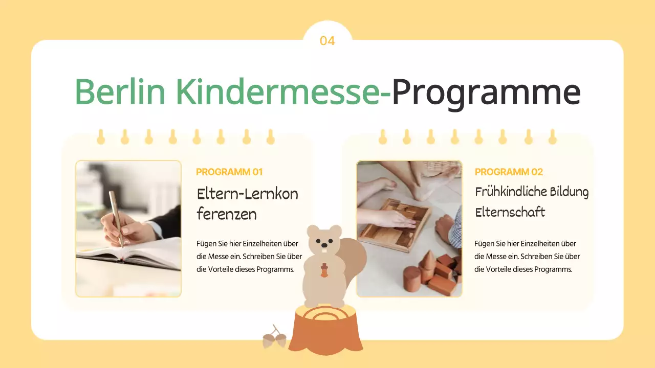 Der hellblaue und gelbe Aufruf für Aussteller auf der Kids Fair