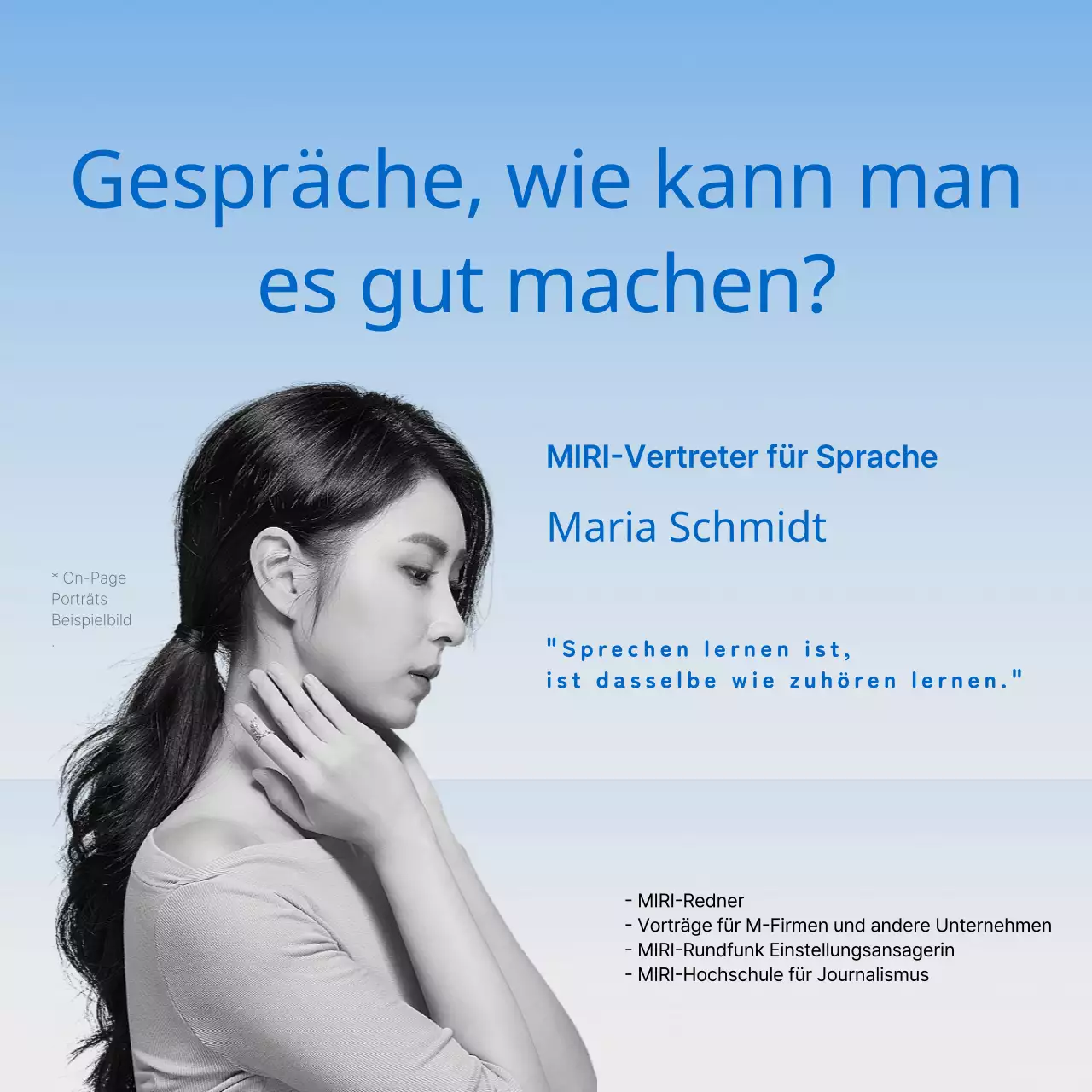 Minimalistische Buchpräsentation in Blau und Hellblau