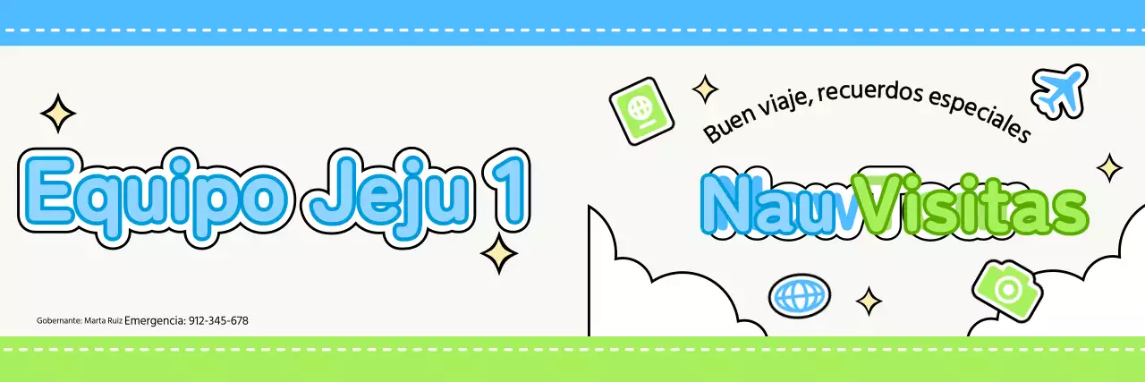 Diseña una simpática guía turística con nubes y diferentes iconos