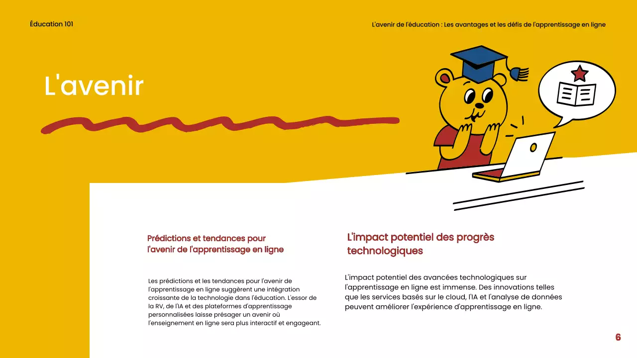 Matériel d'apprentissage en ligne simple bleu et rouge