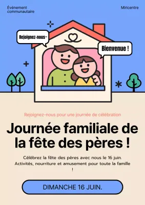 Faites la promotion de votre fête des pères en bleu et ivoire