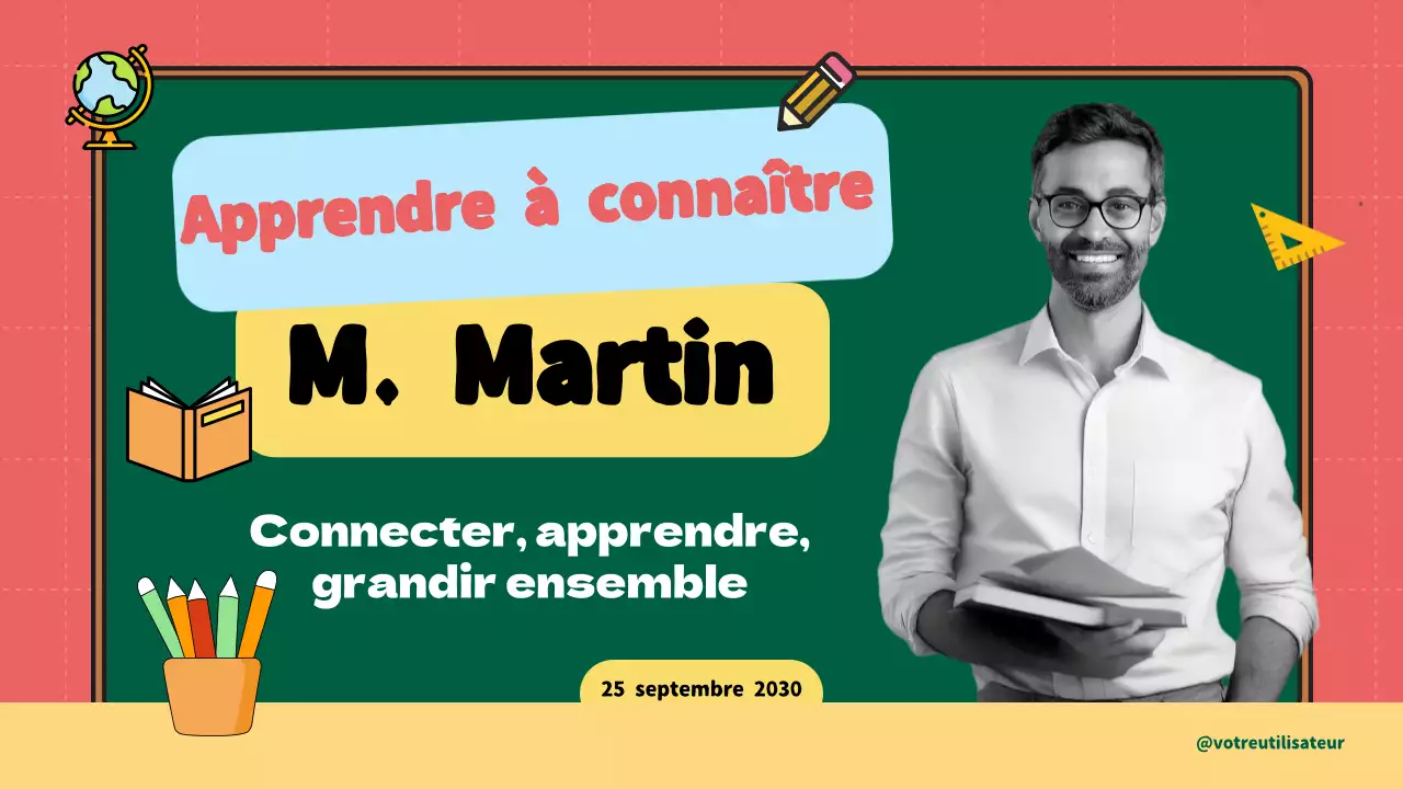 Matériel de classe pour l'introduction à l'enseignement moderne rouge et jaune
