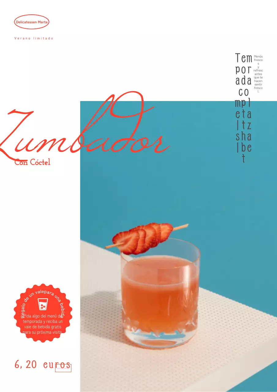 Promociona una sencilla bebida veraniega en rojo