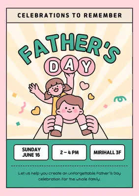 Pink Simple Father's Day Event Poster