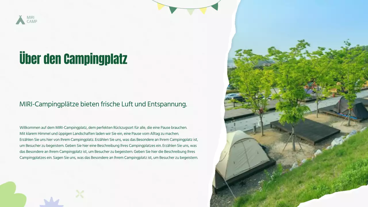 Ein Führer für Sommercampingplätze in grüner Natur