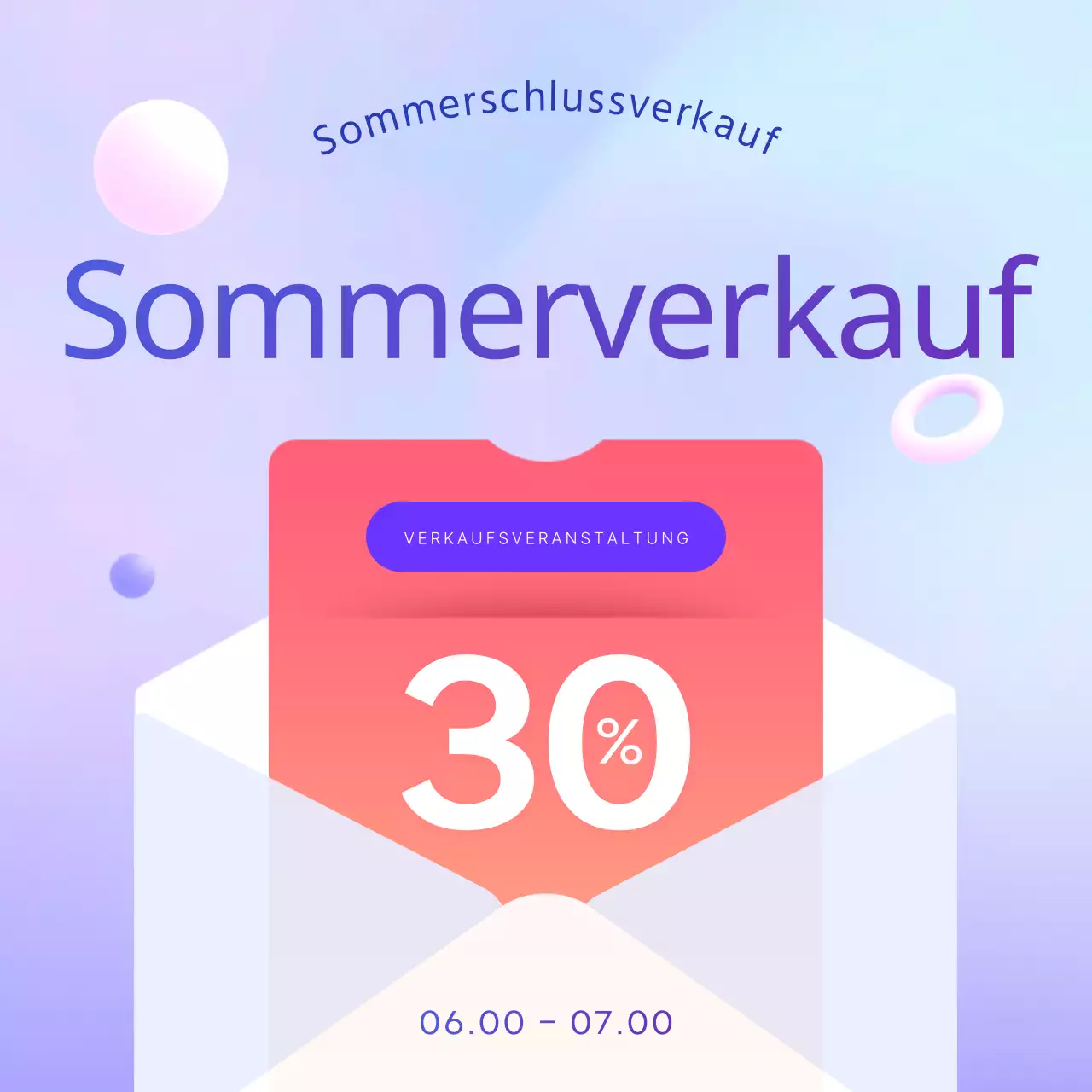 Werben Sie für Sommerveranstaltungen mit lila und blauen Farbtupfern