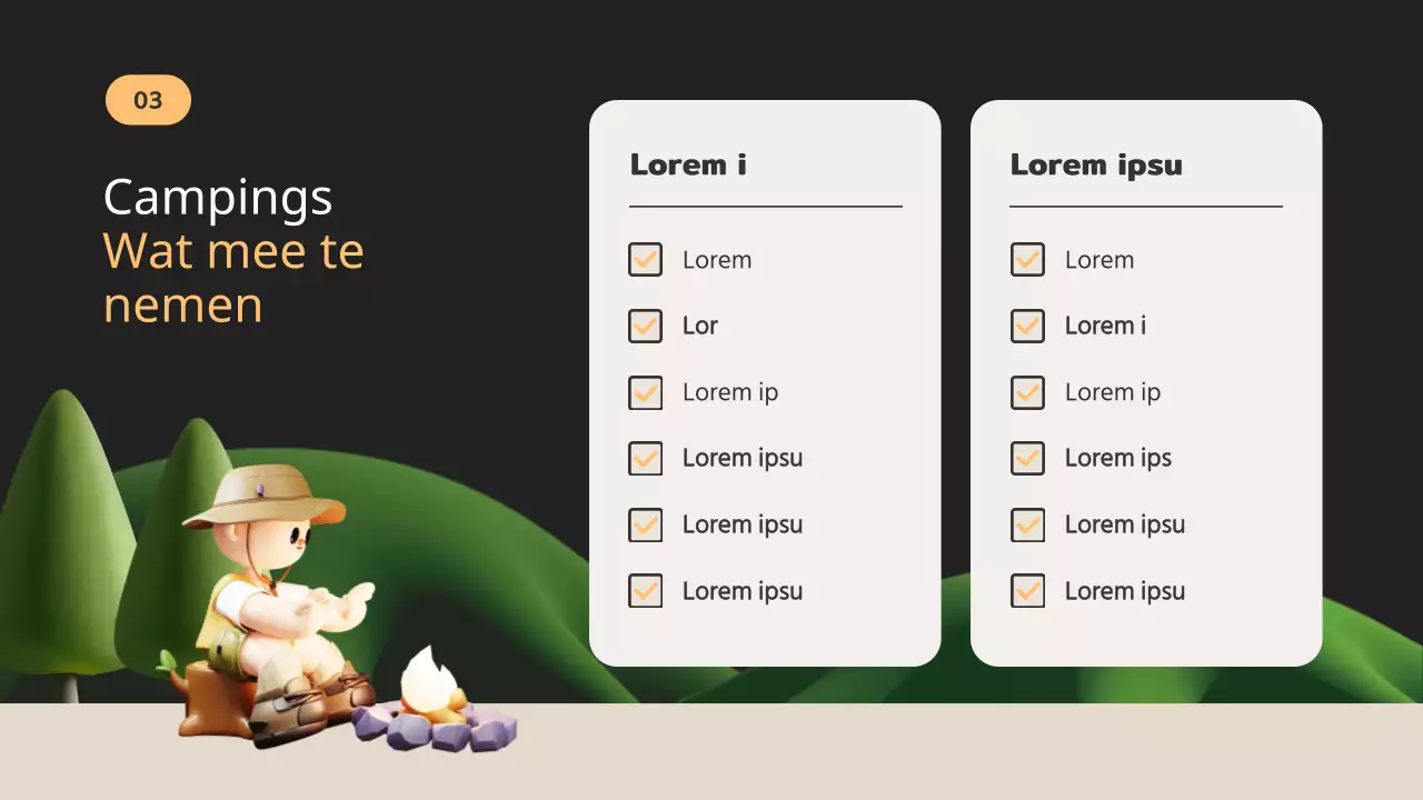 Een gids voor de oranje en beige zomercamping