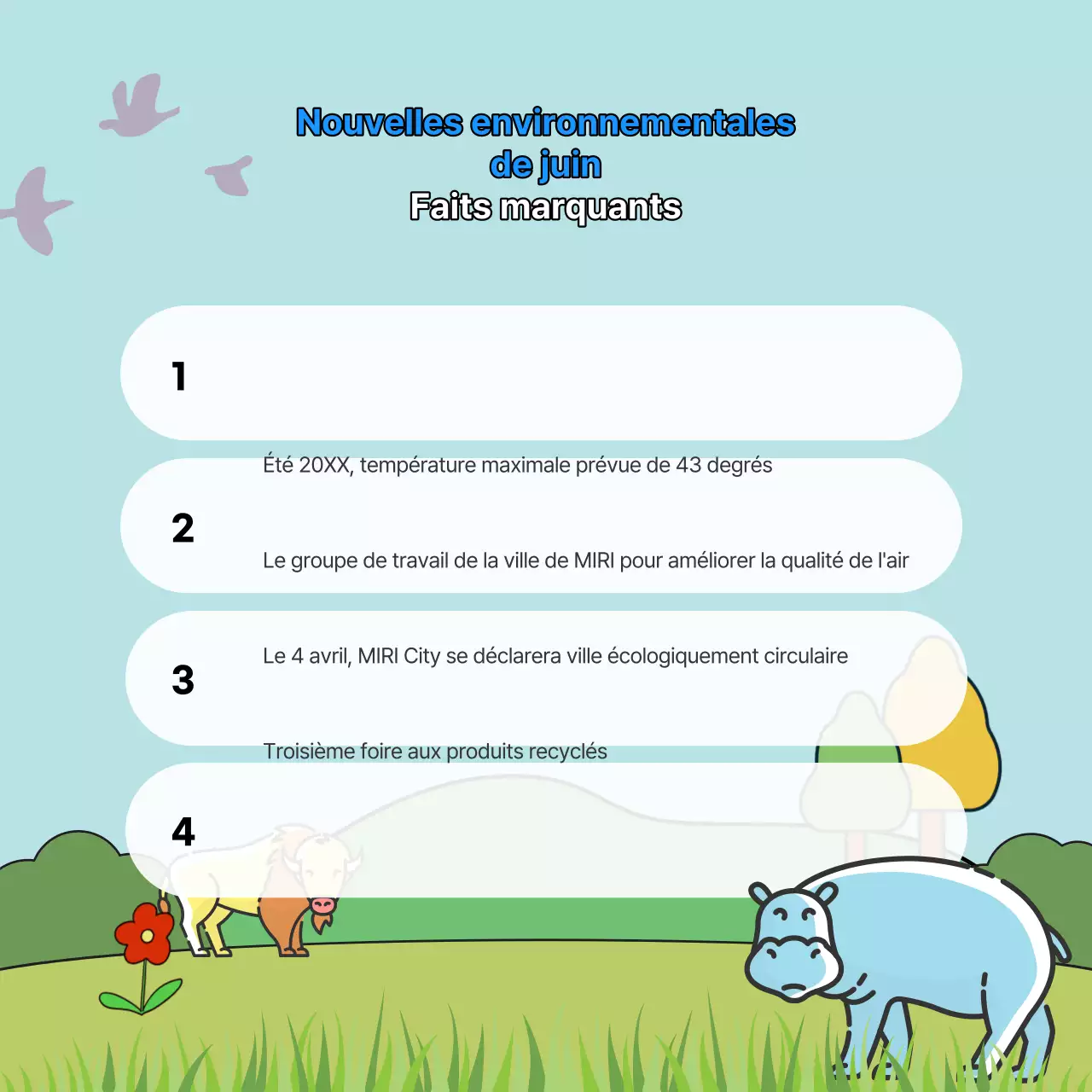 Notre lettre d'information mensuelle sur l'environnement en vert et bleu clair