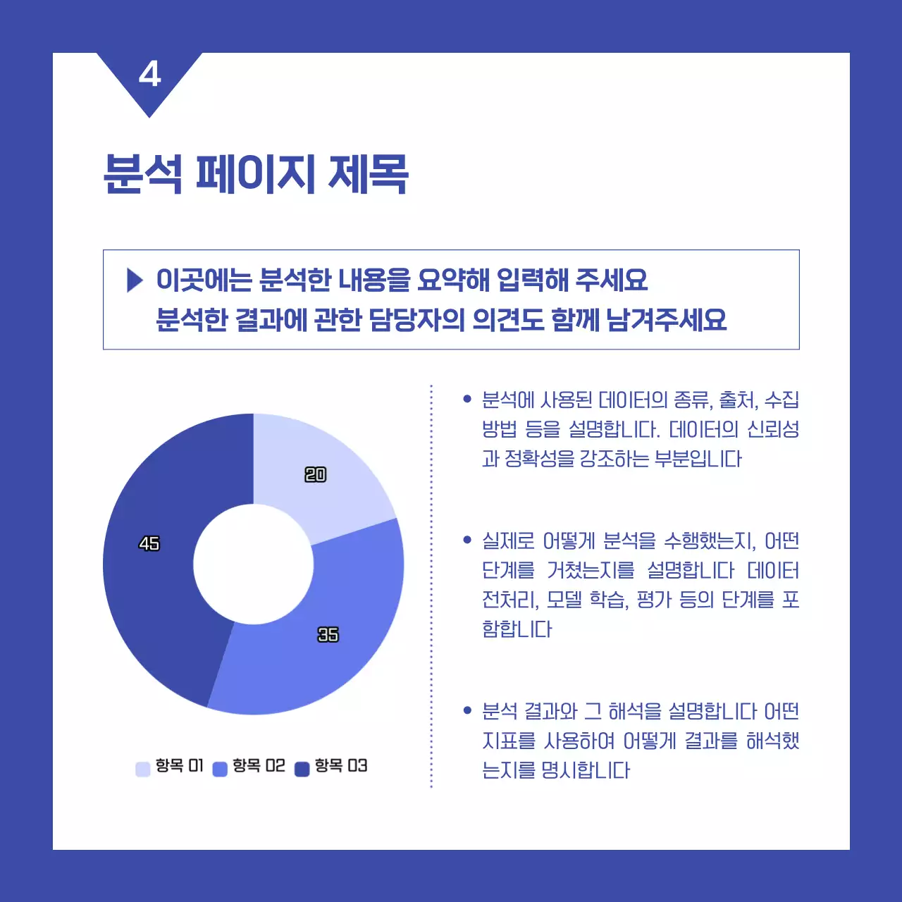 파랑과 흰색의 심플한 기업 성과 평가 보고서
