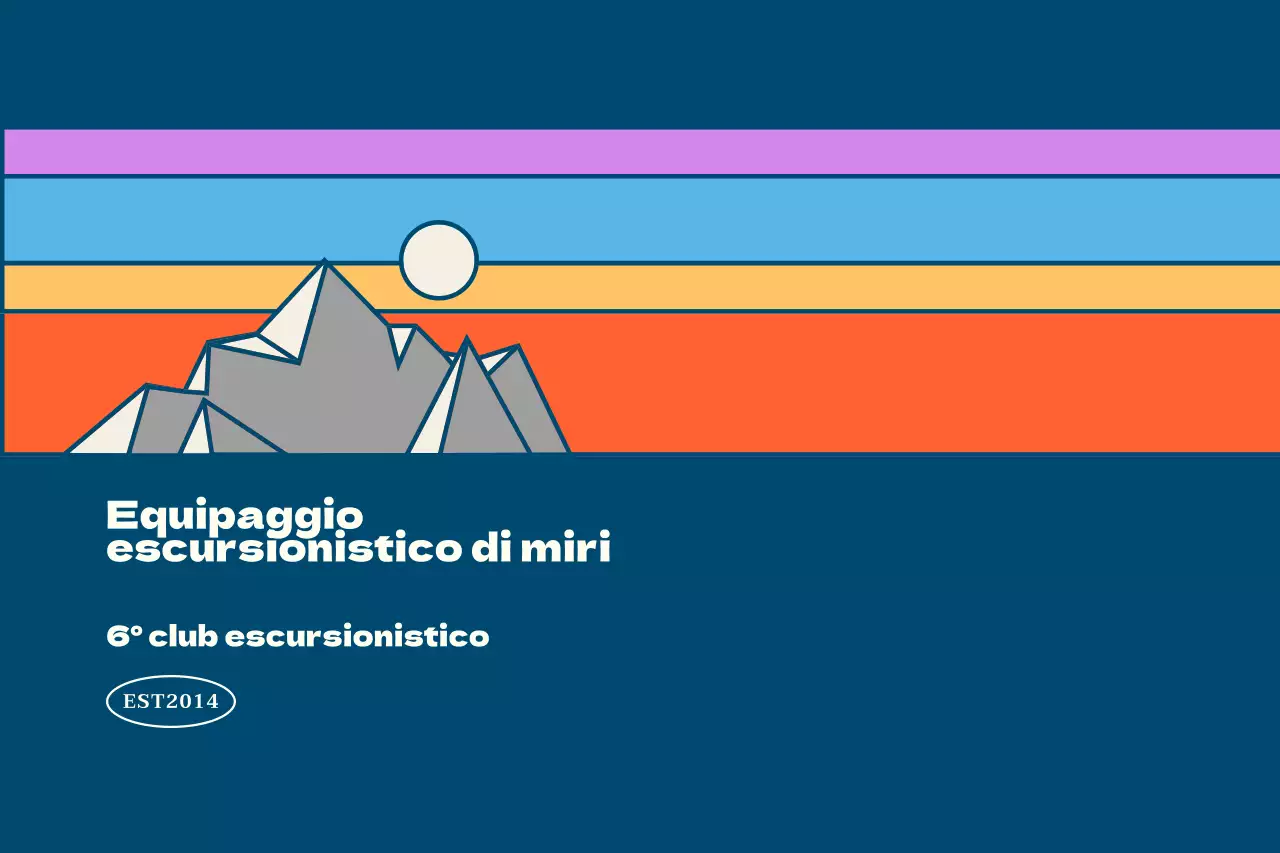 Club sportivi con illustrazioni di montagne multicolori
