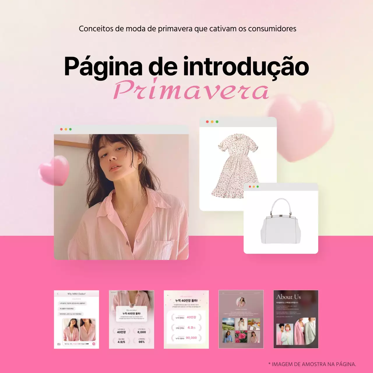 Promover uma introdução à moda em cor-de-rosa